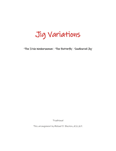 Jig Variations (arr. Michael Blostein)