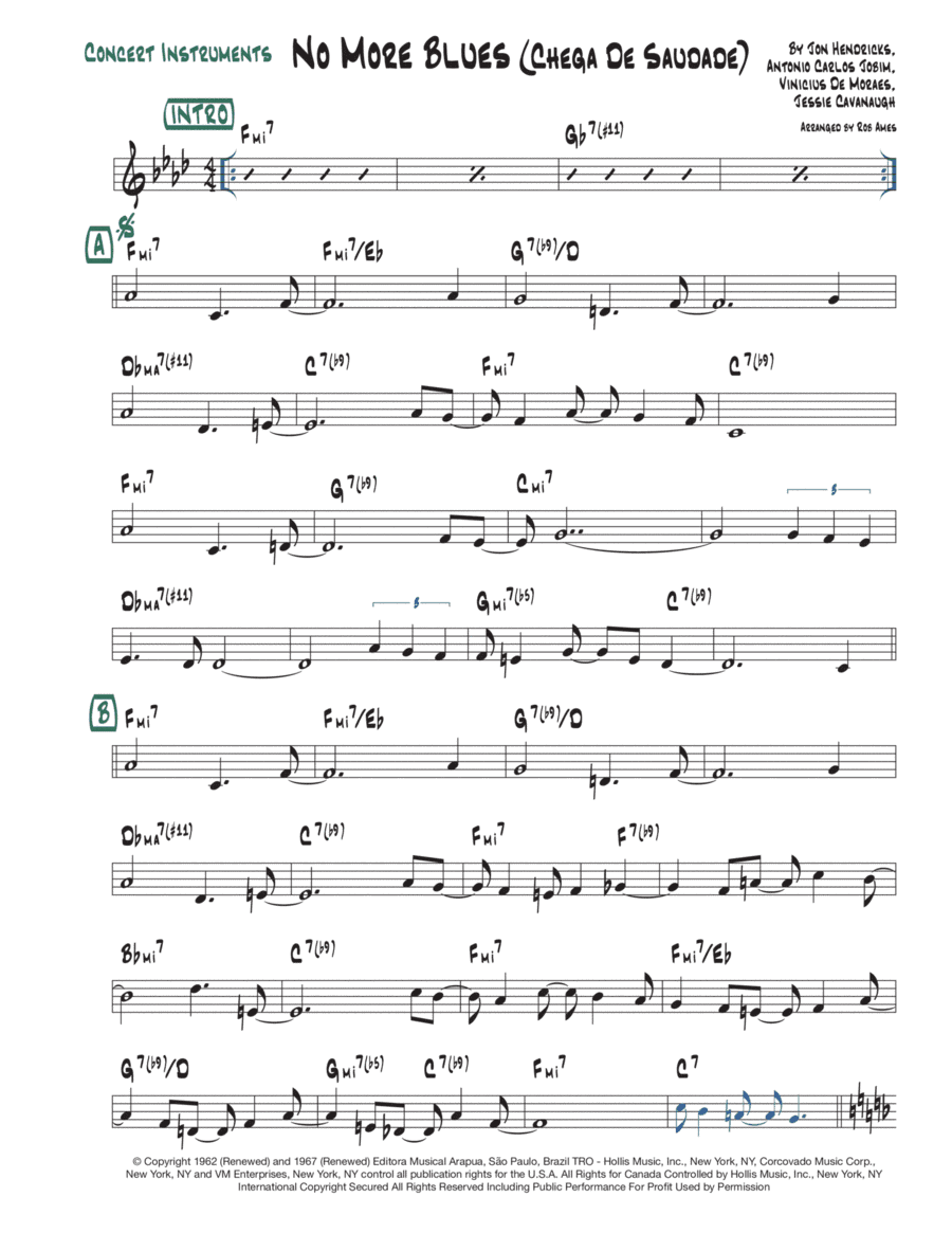 Chega De Saudade (no More Blues) (arr. Rob Ames)