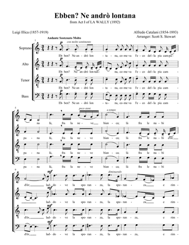 Ebben? Ne andrò lontano (Well then, I'll go far away), La Wally (arr. Scott S. Stewart)