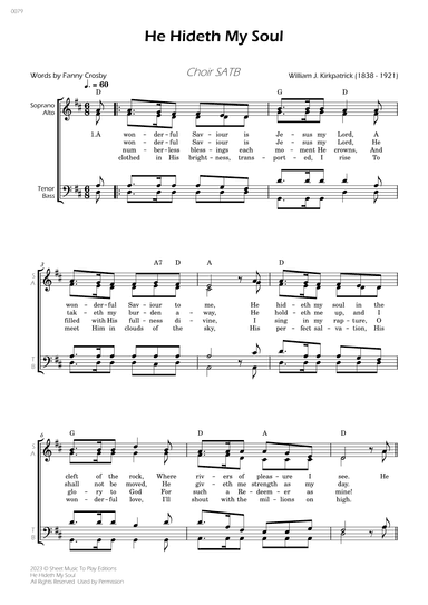 He Hideth My Soul - SATB Choir - W/Chords (arr. César Madeira)