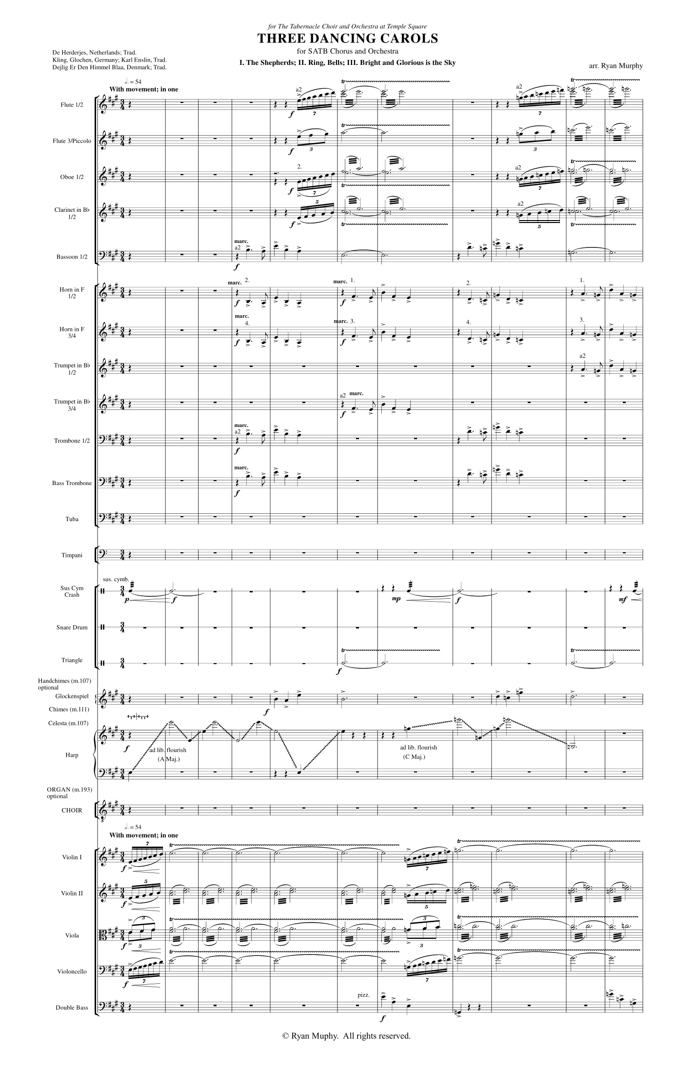 Three Dancing Carols - Orchestration (arr. Ryan Murphy)