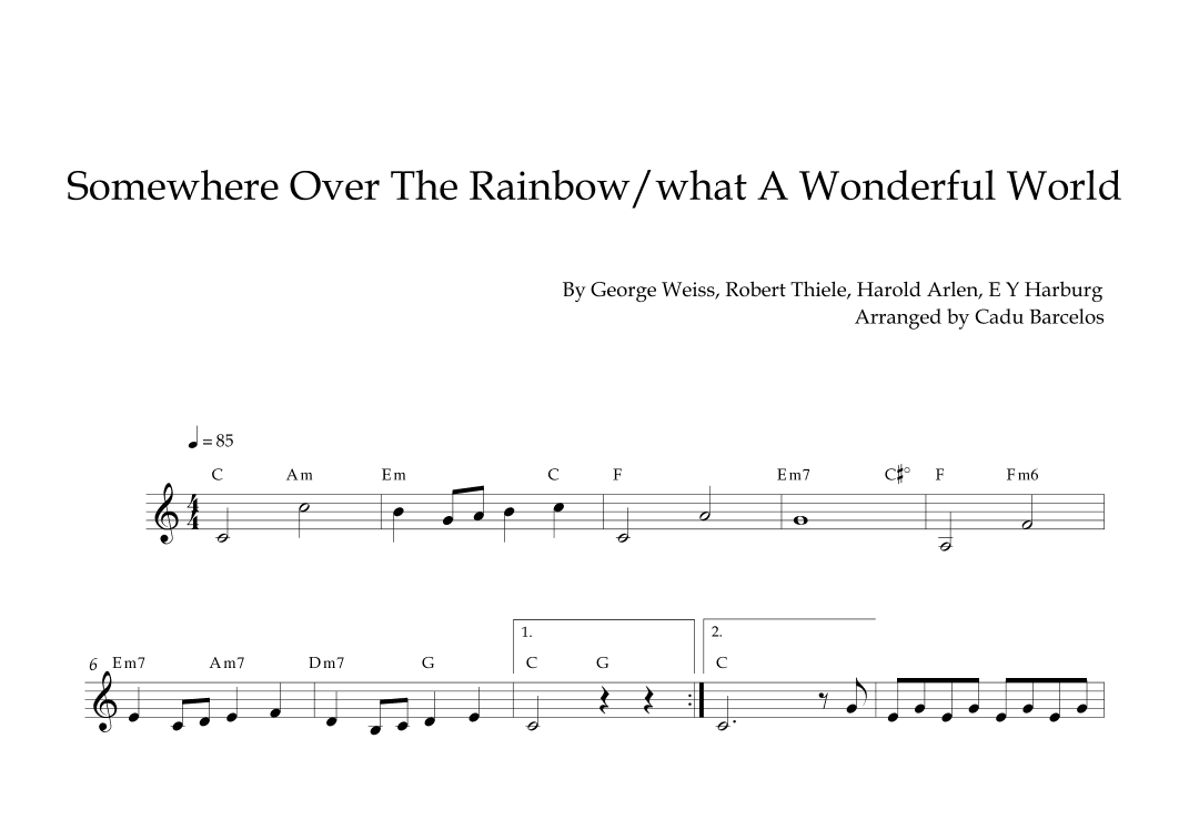 Somewhere Over The Rainbow/what A Wonderful World (arr. Cadu Barcelos)