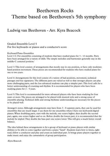 Beethoven Rocks - Theme from Beethoven's 5th Symphony (arr. Kyra Beacock)