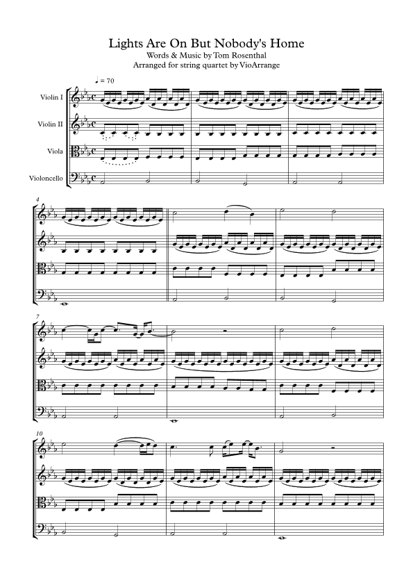 Lights Are On But Nobody's Home (arr. VioArrange)