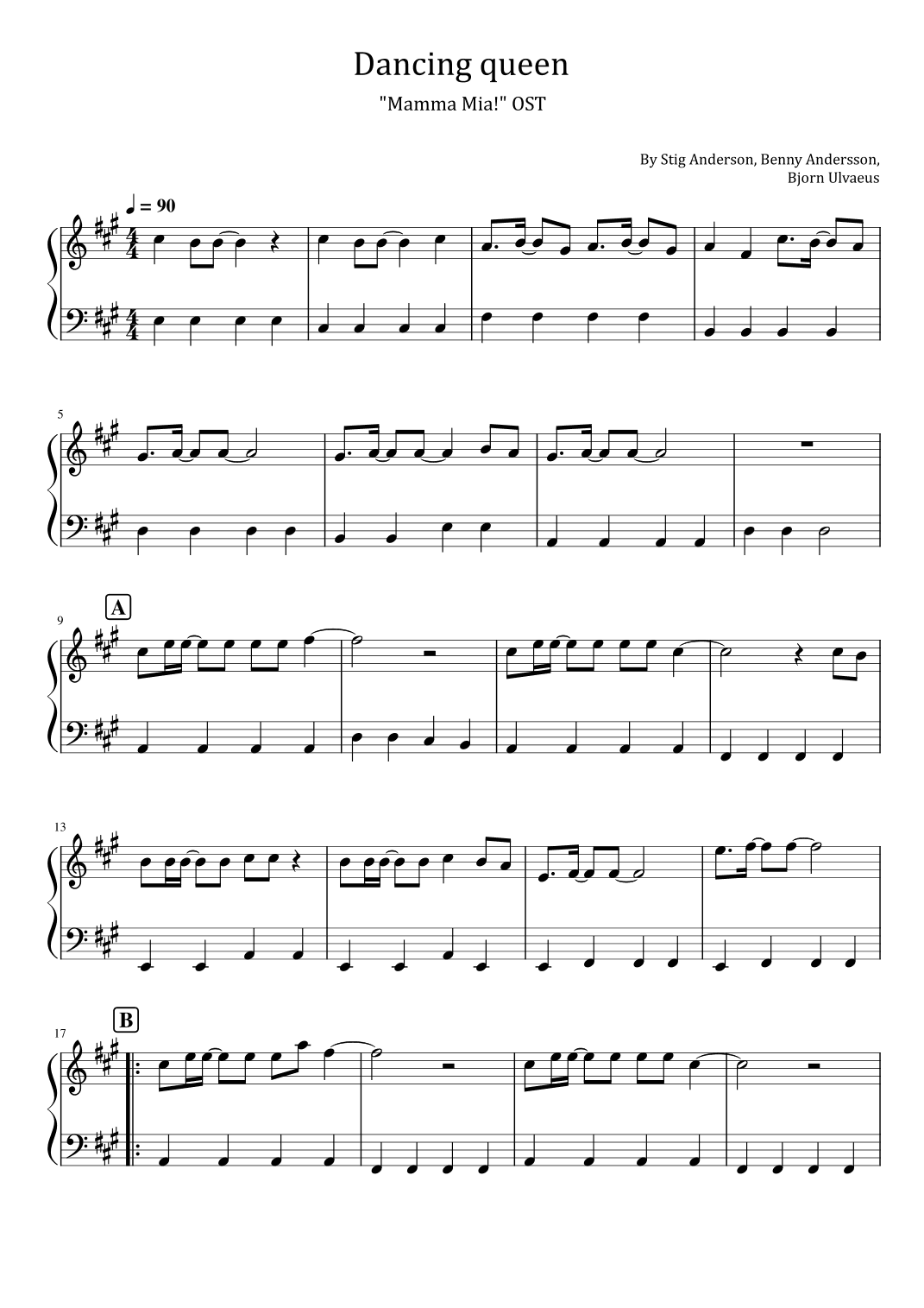 Dancing Queen (arr. poon)