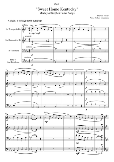 Sweet Home Kentucky (arr. Volker Coutandin)