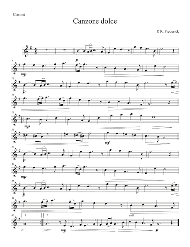 Canzone dolce (Clarinet solo)