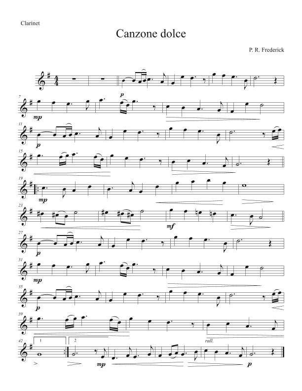 Canzone dolce (Clarinet solo)