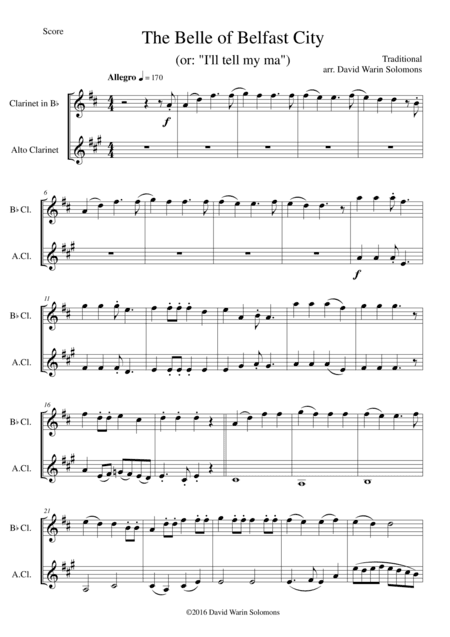6 duos for clarinet and alto clarinet