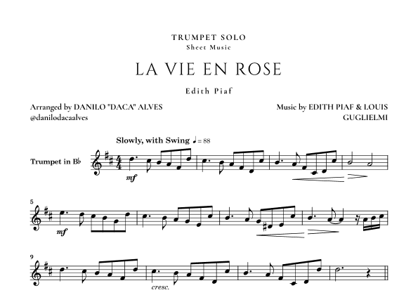 La Vie En Rose (arr. Danilo "Daca" Alves)