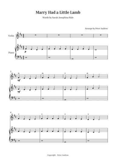 Marry Had  a Little Lamb (arr. Peter Andrew)