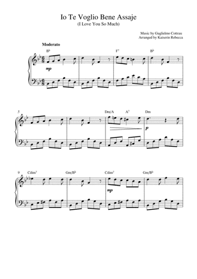 Io Te Voglio Bene Assaje (I Love You So Much) (arr. Kaiserin Rebecca)