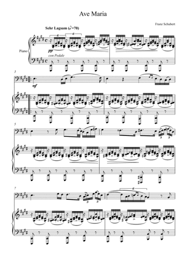 Franz Schubert - Ave Maria (Violoncello Solo) - E key (arr. André Laitano)