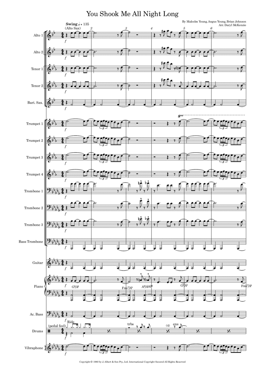 You Shook Me All Night Long (arr. Daryl McKenzie)