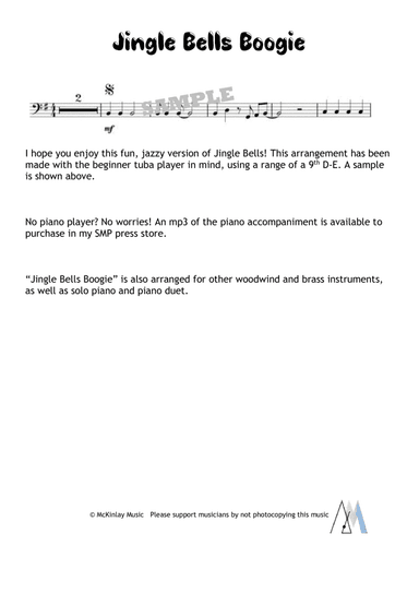 Jingle Bells Boogie - for solo tuba (arr. L. McKinlay)