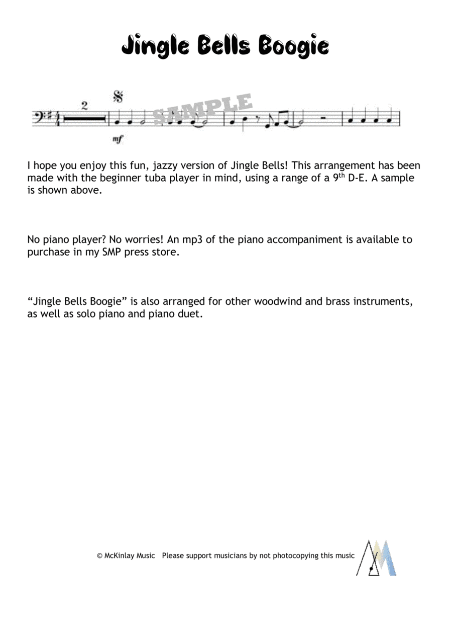Jingle Bells Boogie - for solo tuba (arr. L. McKinlay)