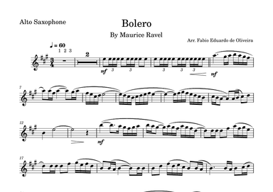 Bolero (Ravel) - Easy Arrangement (arr. Fabio Eduardo de Oliveira)