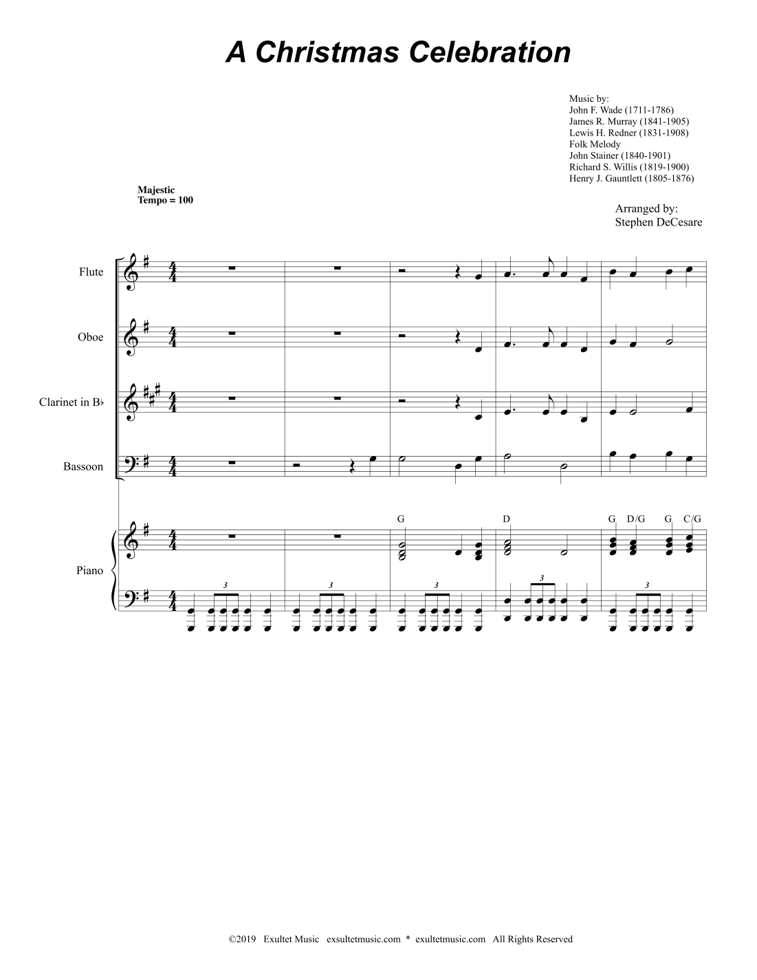 A Christmas Celebration (Woodwind Quartet and Piano)