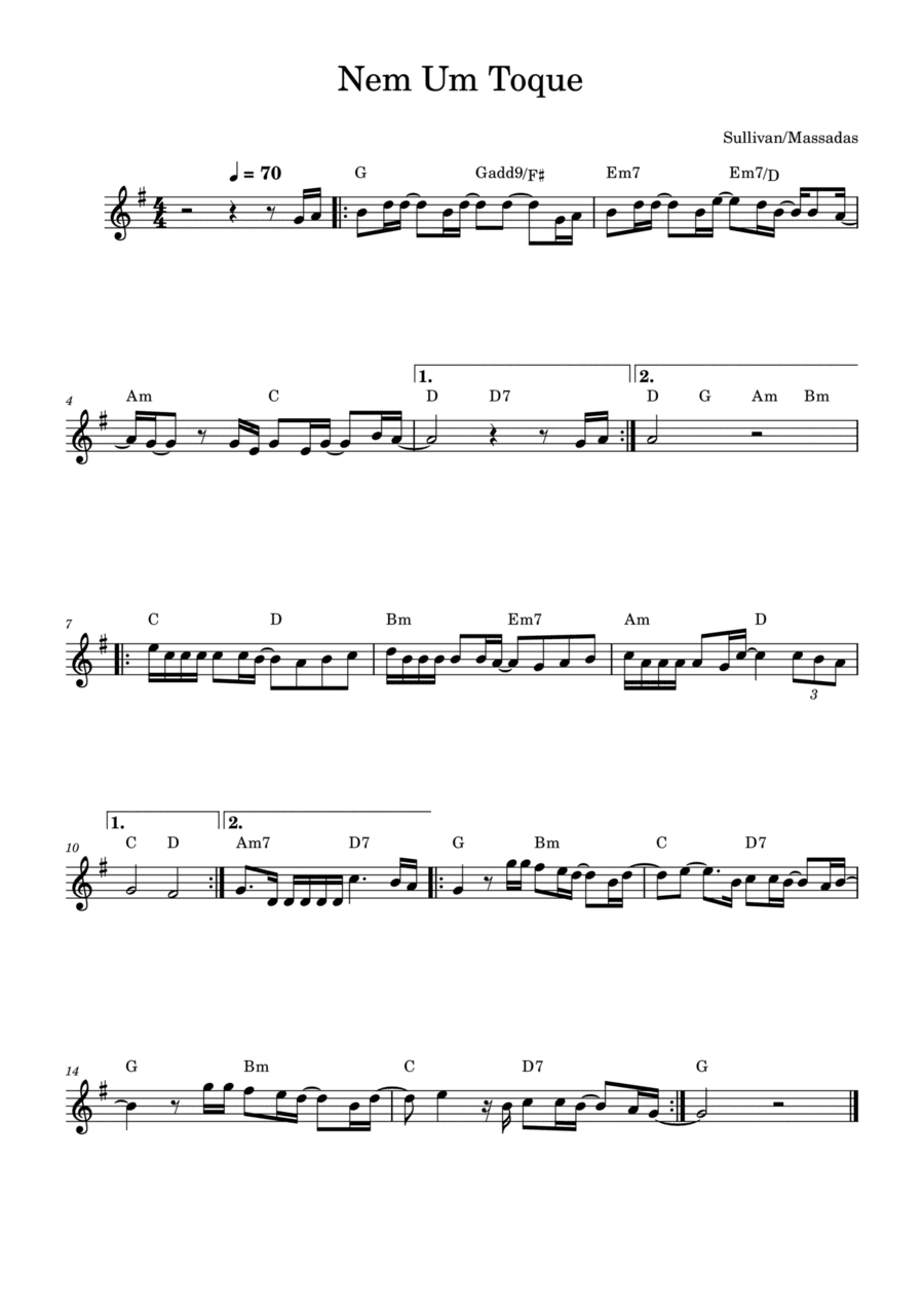 Nem Um Toque (arr. Carlos Oliveira)