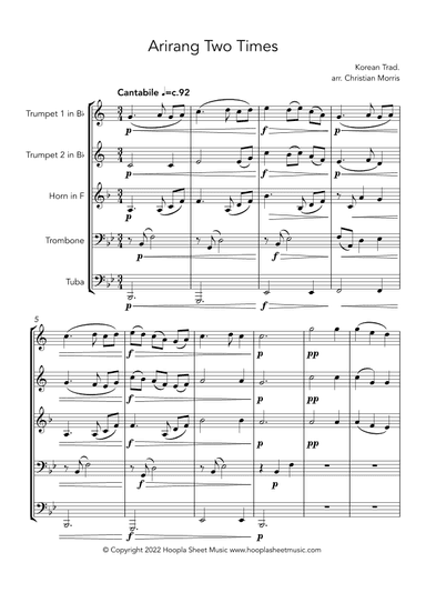 Arirang Two Times (아리랑) (arr. Christian Morris)