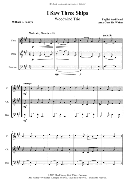 I Saw Three Ships (arr. Gert Th. Walter)