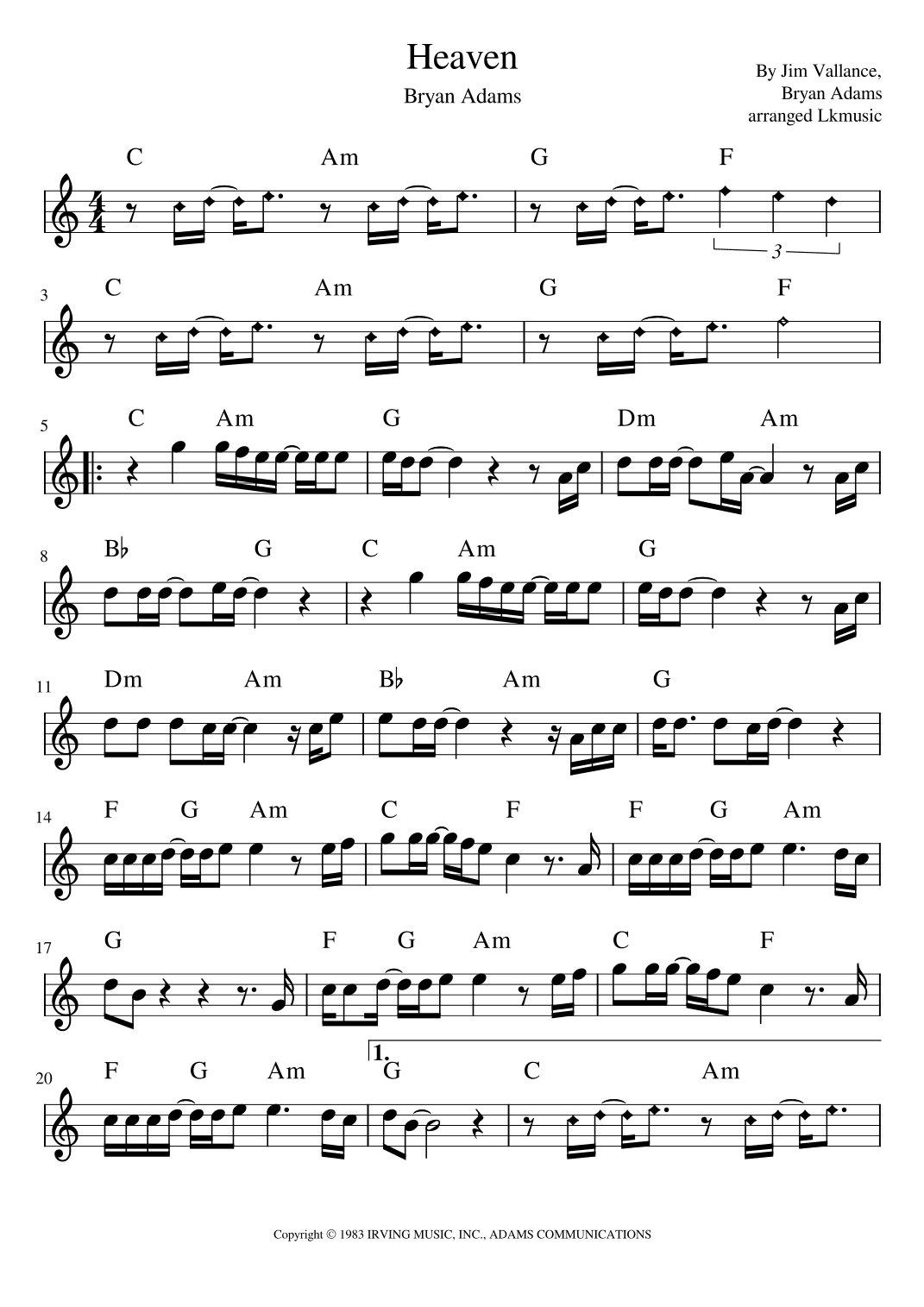 Heaven (arr. Lkmusic)