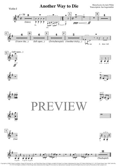 Another Way To Die (arr. Jan Angermüller)