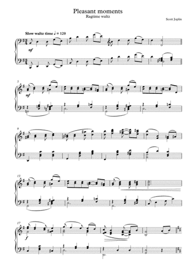 Pleasant moments (ragtime waltz) (arr. Music Merchant)