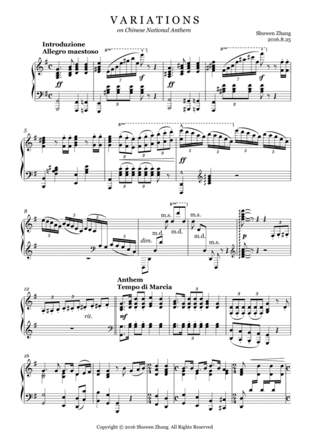 Variations on Chinese National Anthem