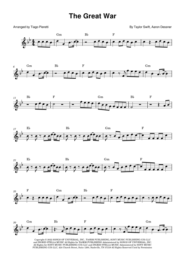The Great War (arr. Tiago Pieretti)