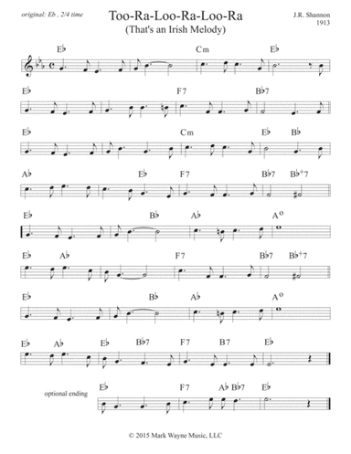 Too-Ra-Loo-Ra-Loo-Ra (arr. Mark Huxhold)