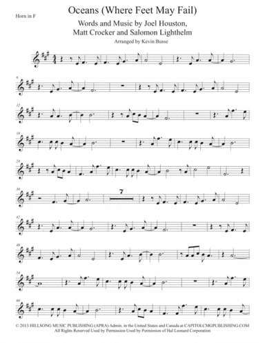 Oceans (Where Feet May Fail) (arr. Kevin Busse)