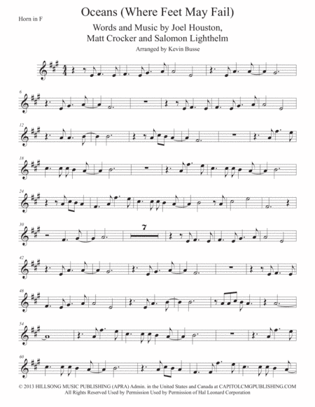 Oceans (Where Feet May Fail) (arr. Kevin Busse)