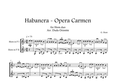 Carmen HABANERA - Bizet  ( Horn DUO) Student (arr. Duda Oriontte)