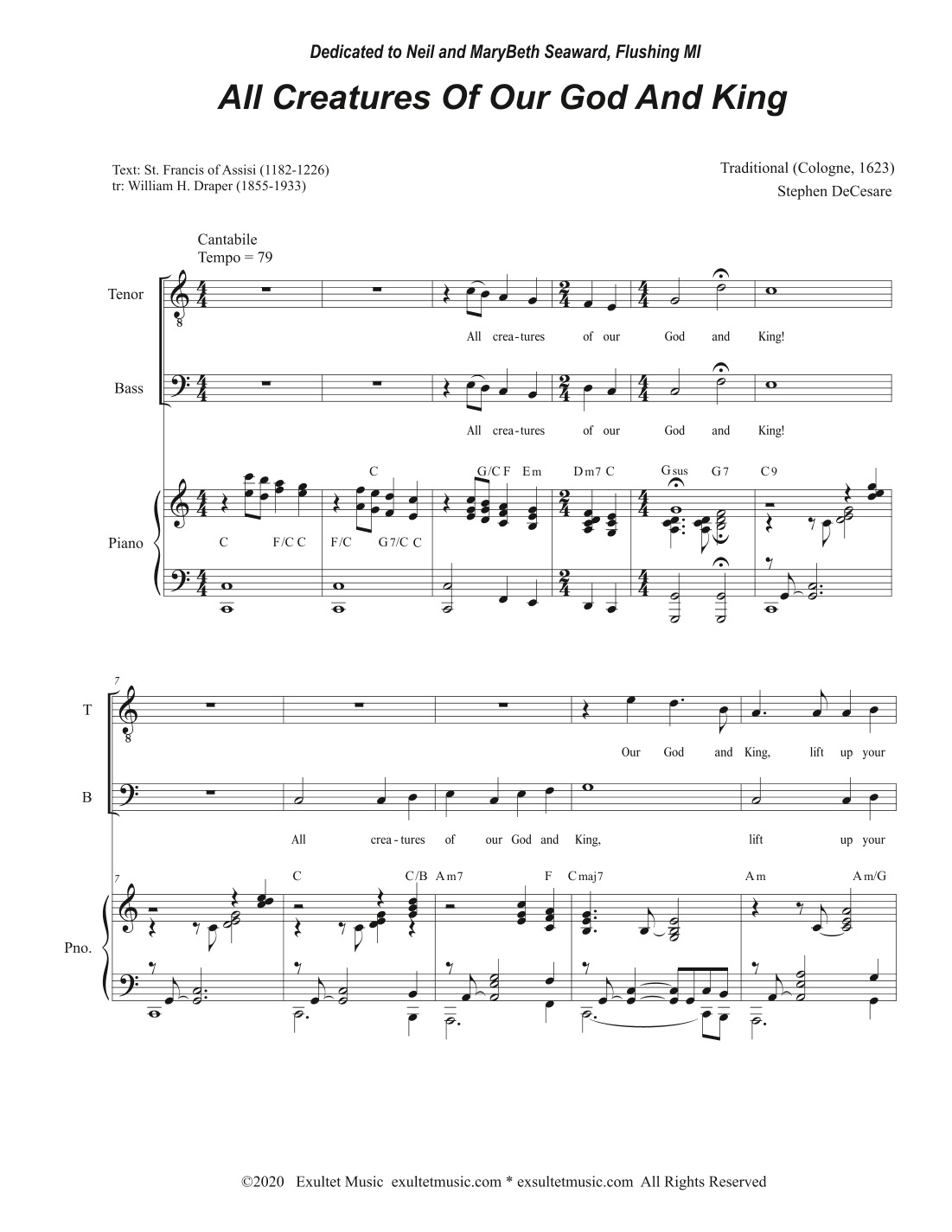 All Creatures Of Our God And King (2-part choir - (TB) (arr. Stephen DeCesare)