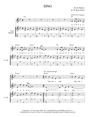 Sing (arr. M. Ryan Taylor)