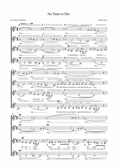 No Time To Die (arr. Hannah Wickham)
