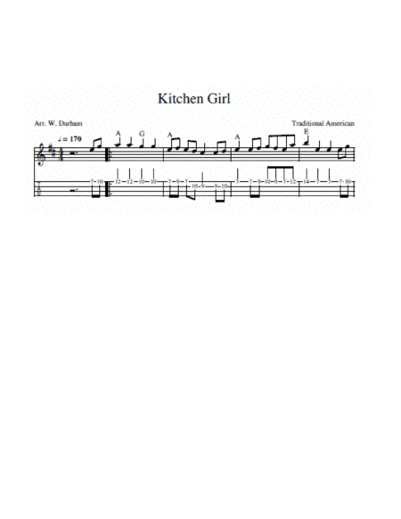 Kitchen Girl - for Ukulele (arr. W. Durham)