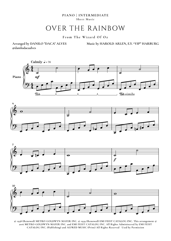 Over The Rainbow (arr. Danilo "Daca" Alves)