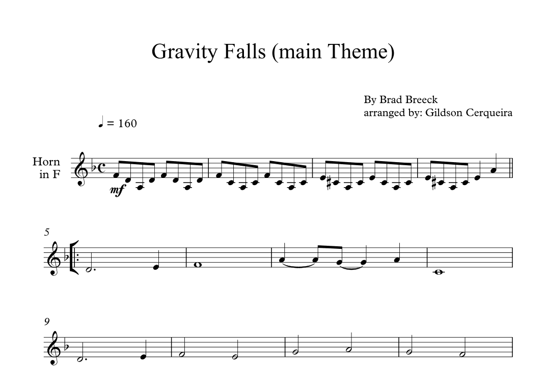 Gravity Falls (main Theme) (arr. Gildson Cerqueira)