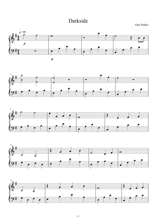 Darkside (arr. Alan Walker)