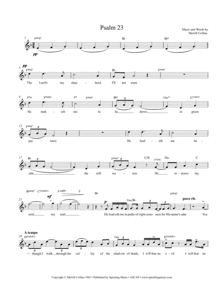 Psalm 23 F Lead Sheet