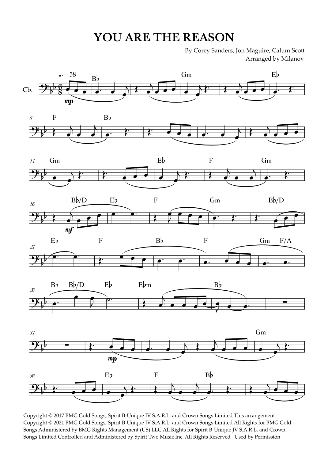 You Are The Reason (arr. Milanov)
