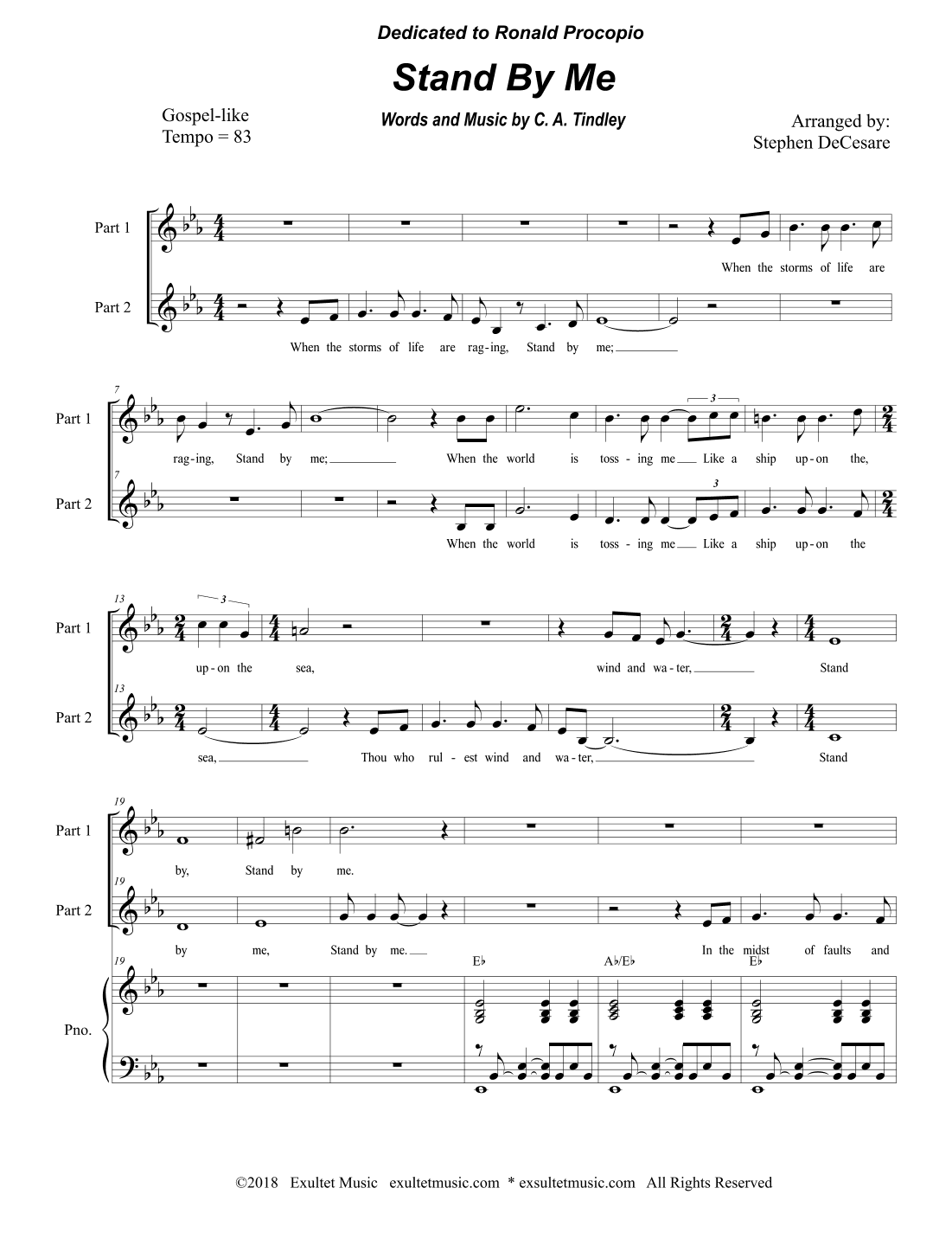 Stand By Me (2-part choir) (arr. Stephen DeCesare)