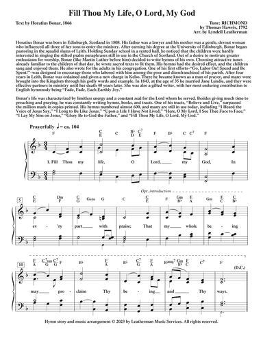 Fill Thou My Life, O Lord, My God (arr. Lyndell Leatherman)