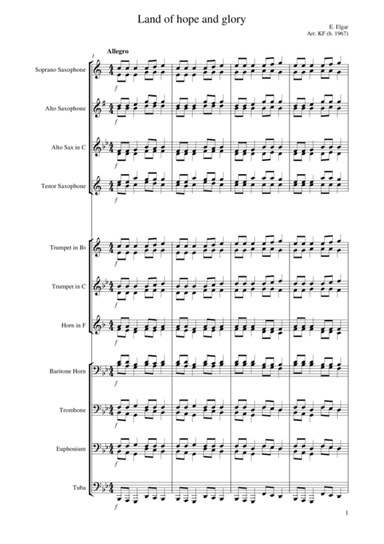 Land of hope and glory (arr. K F Ackerman)