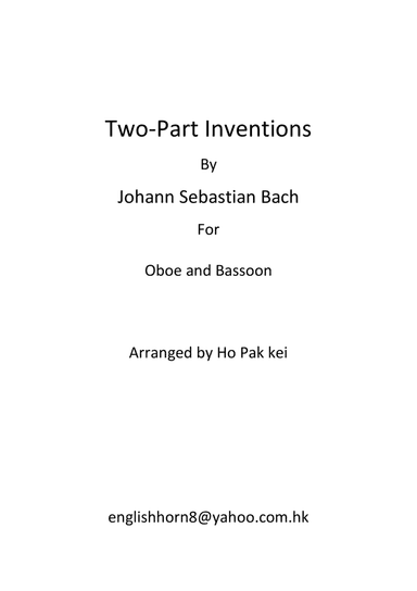 Two-Part Inventions for Oboe and Bassoon (arr. Ho Pak Kei)
