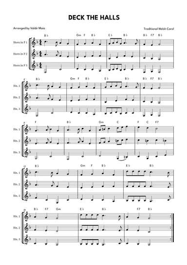 Deck The Halls - French Horn Trio (arr. Valdir Maia)