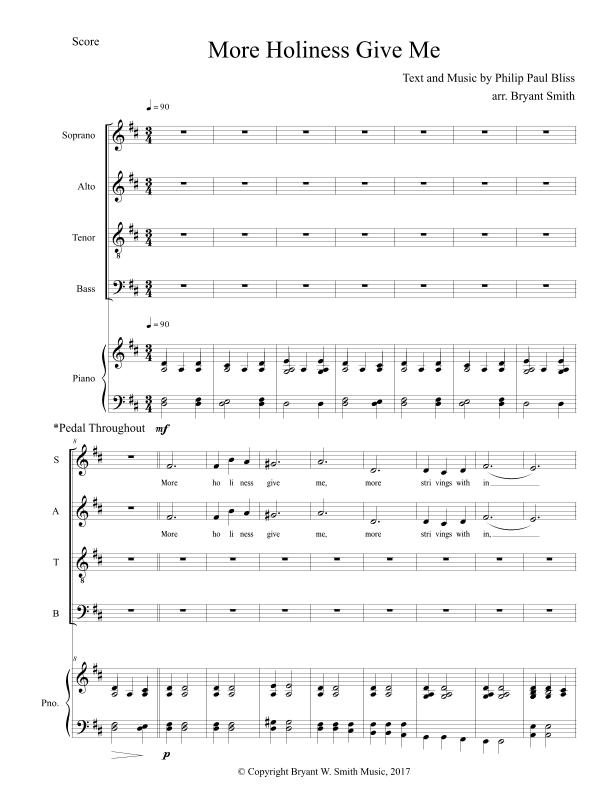 More Holiness Give Me (arr. Bryant Smith)