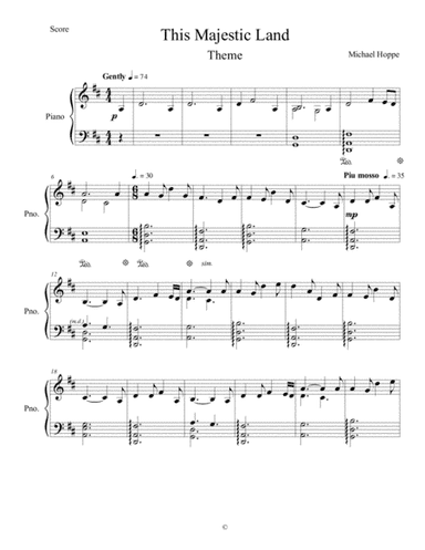 This Majestic Land (Theme) for solo piano